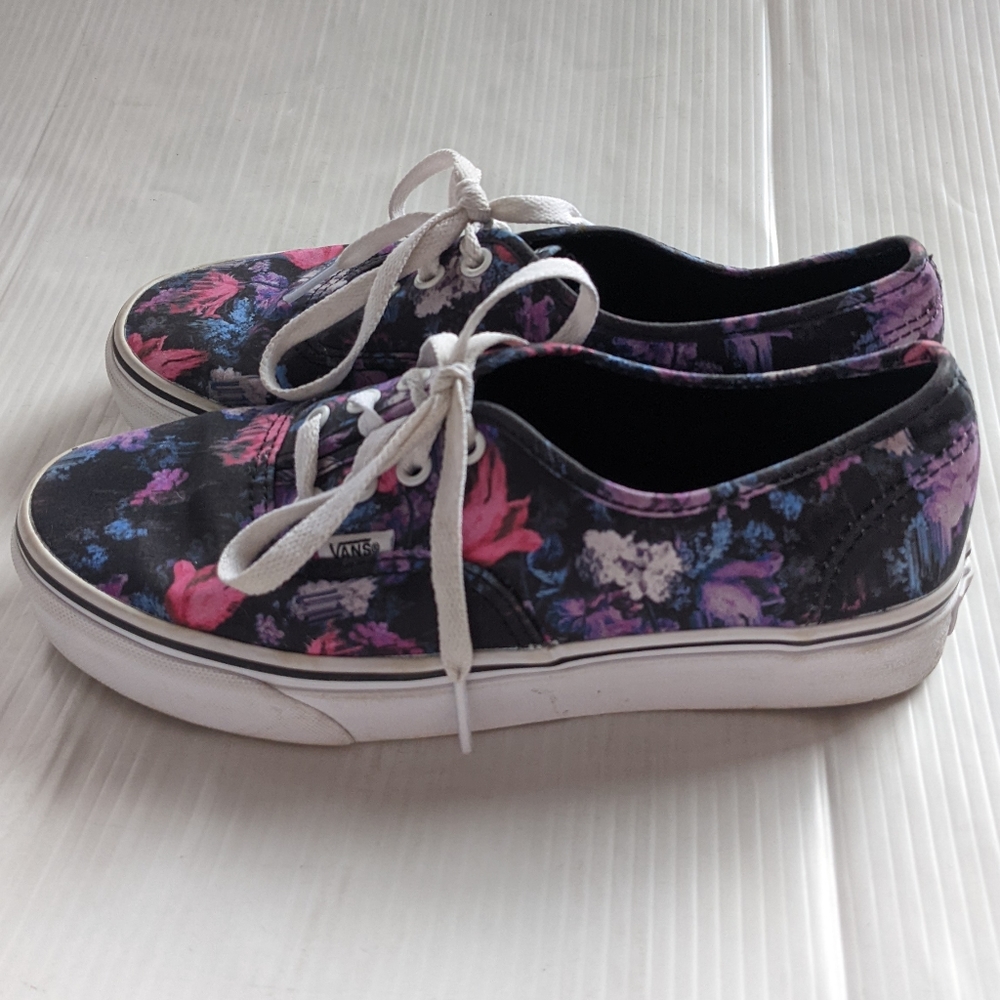 VANS authentic warped floral sneakers women's size 7.5 - Picture 9 of 11